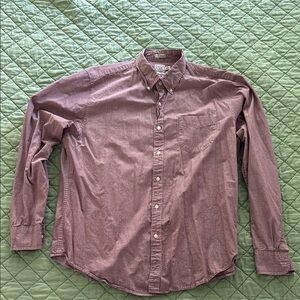 J.Crew Secret Wash Cotton Poplin Shirt Red/Maroon XL
